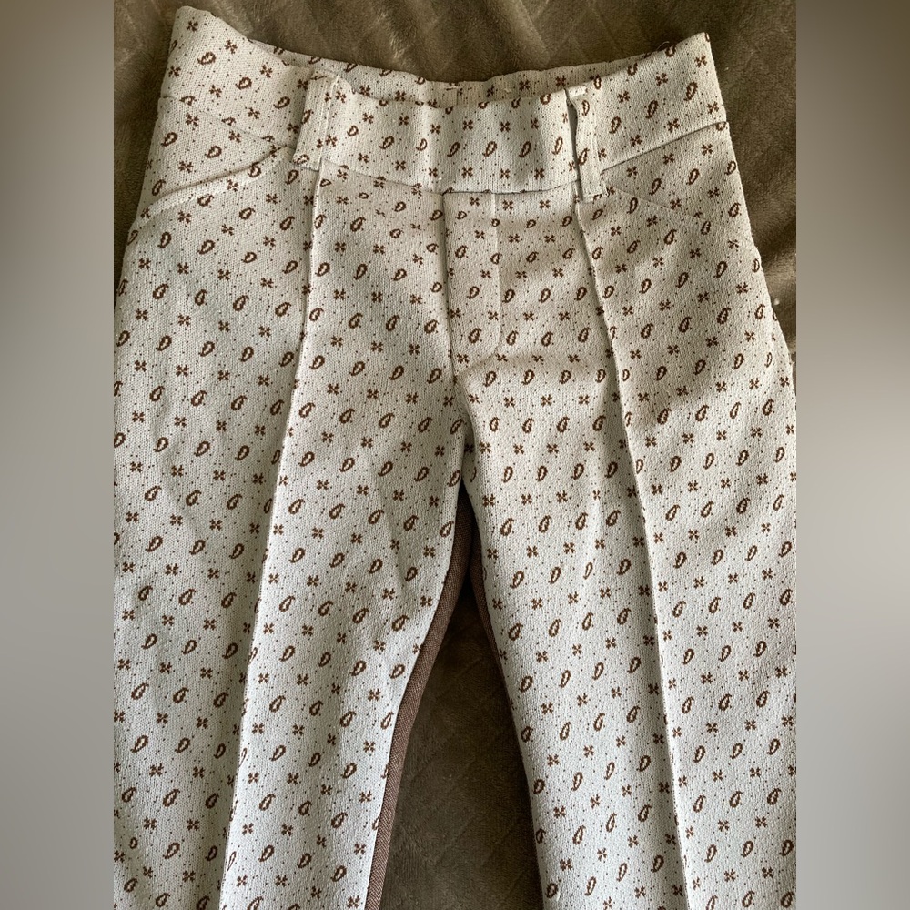 Vintage Western Paisley Patterned Two Tone Pants Sz S